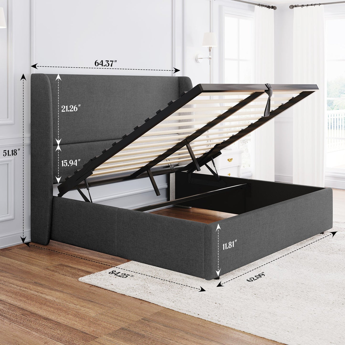Slate Lift Storage Bed