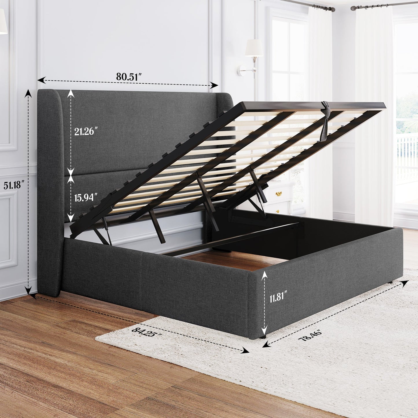 Slate Lift Storage Bed