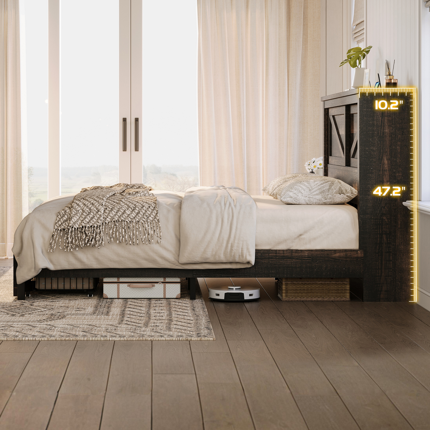Huxley 47.2"H Storage Bed Frame