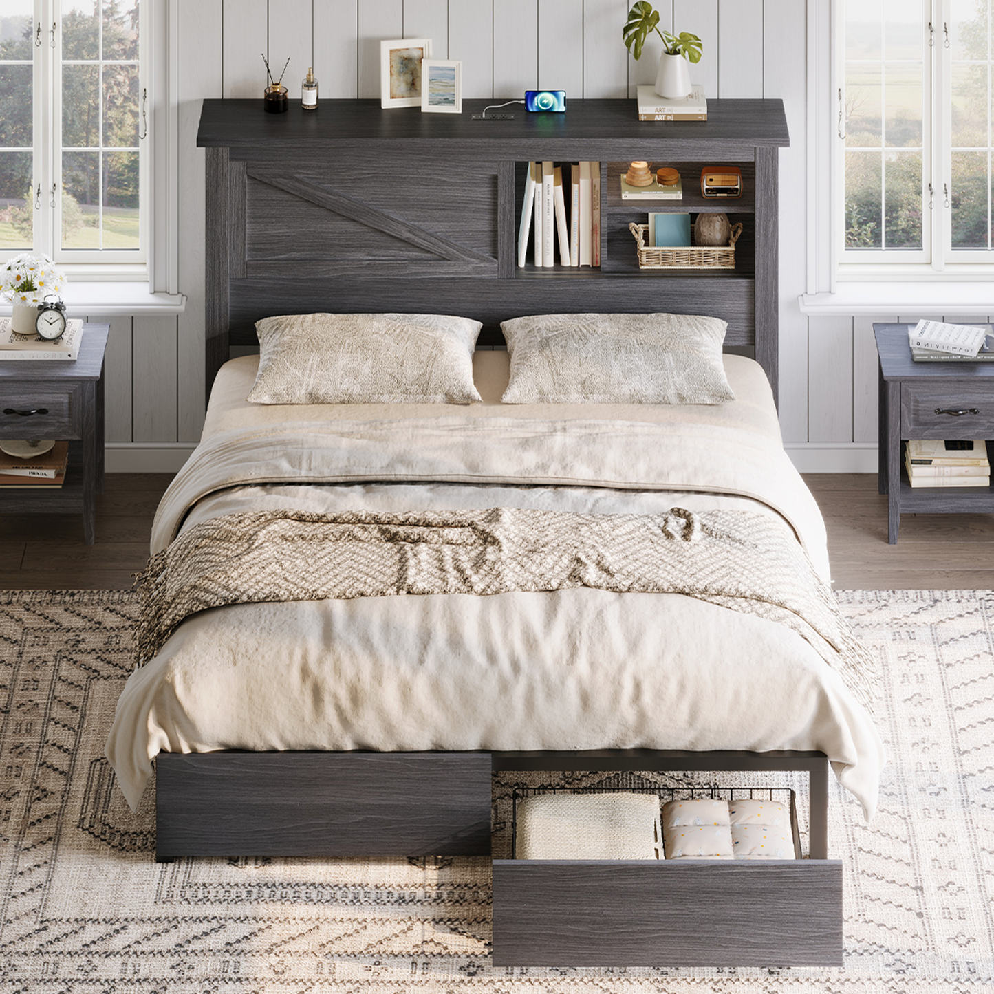 Huxley 47.2"H Storage Bed Frame