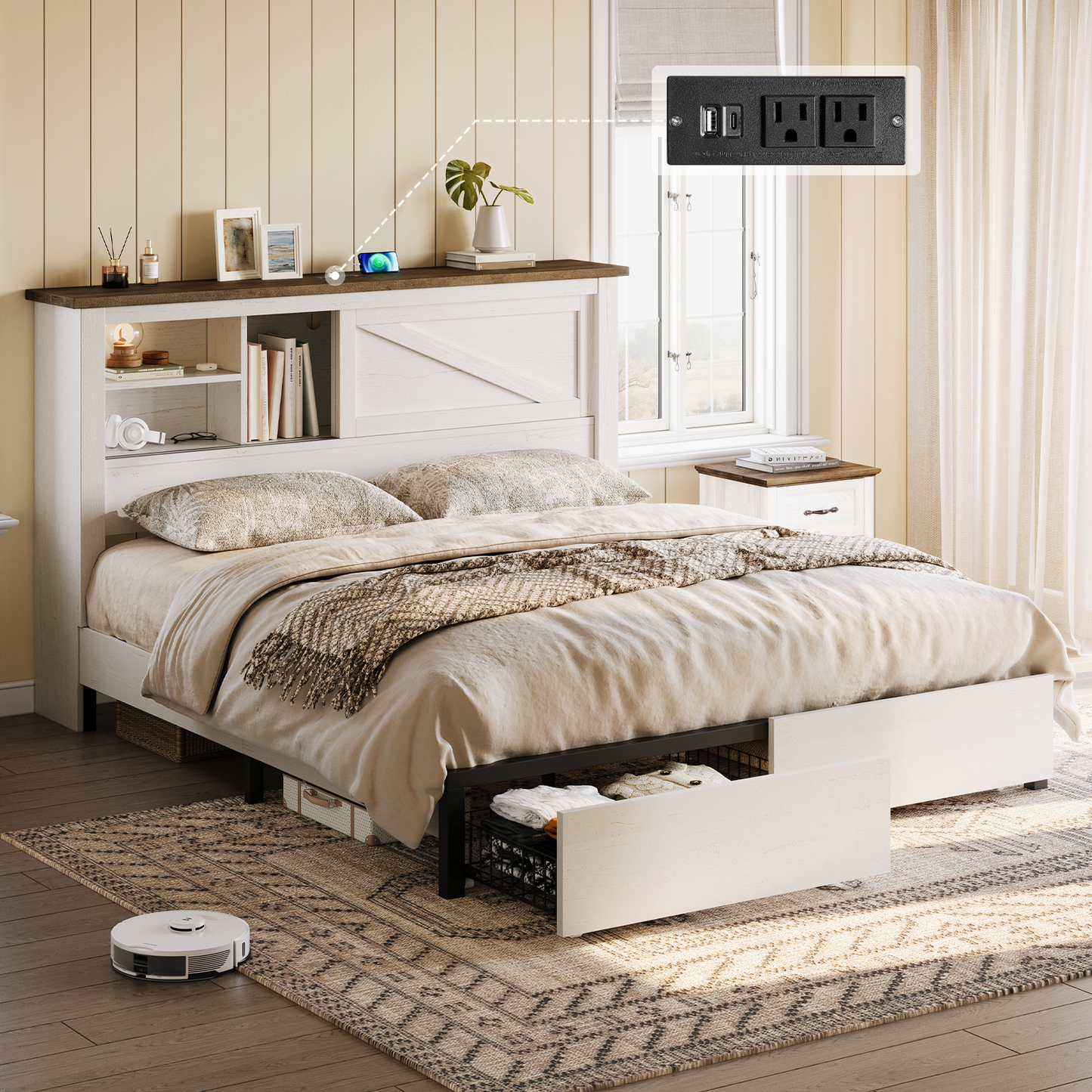 Huxley 47.2"H Storage Bed Frame