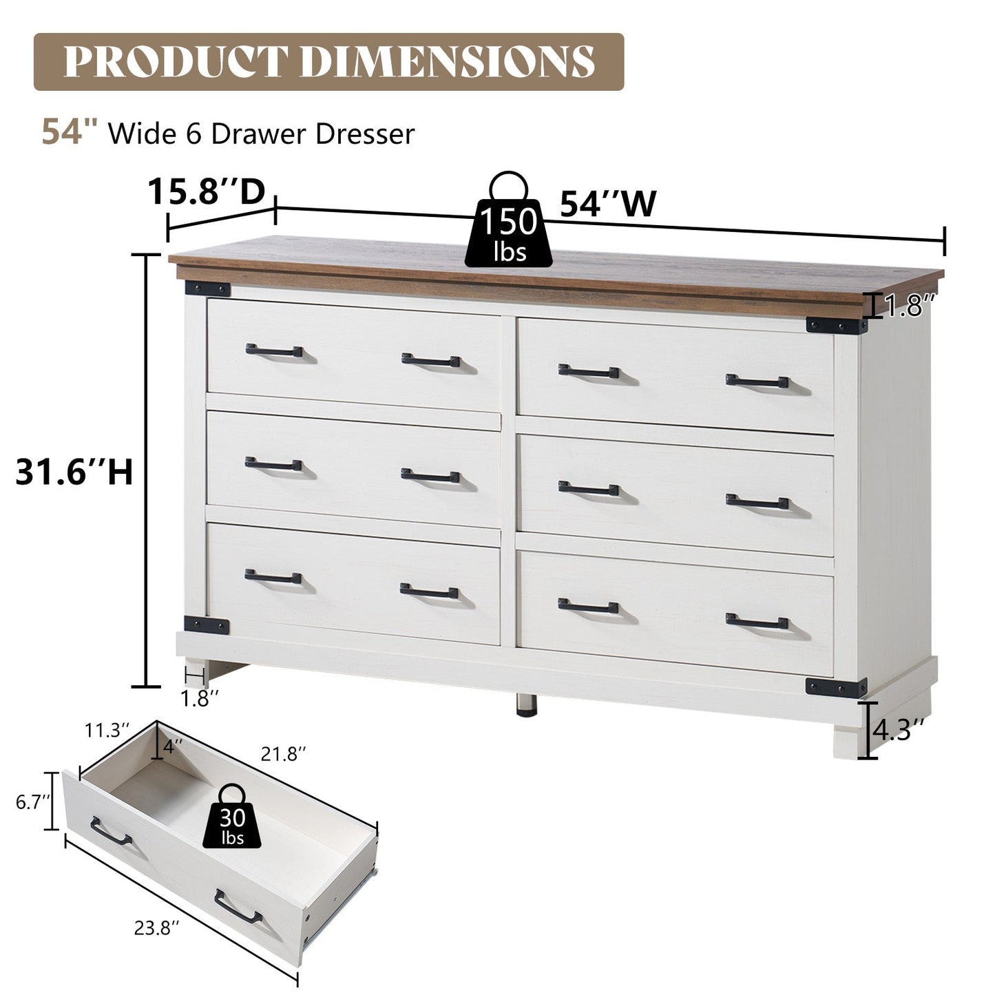 Quin 6-Drawers Dresser