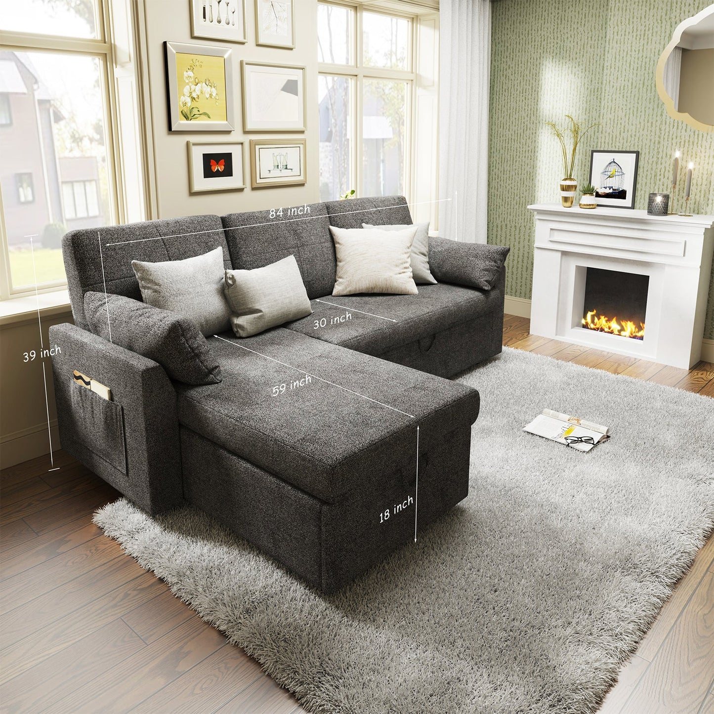 Easton 110" U-Shaped Sofa