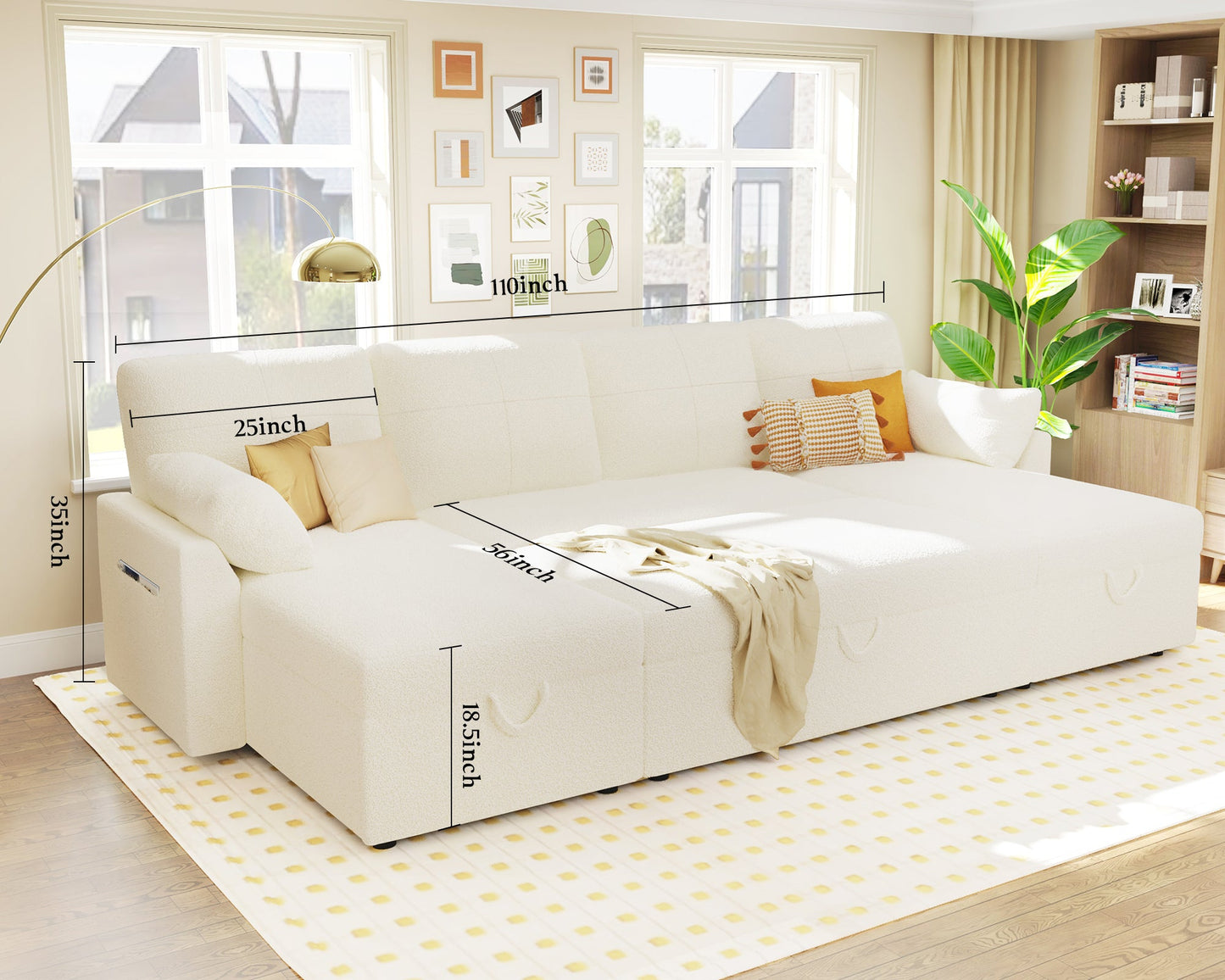 Easton 110" U-Shaped Sofa