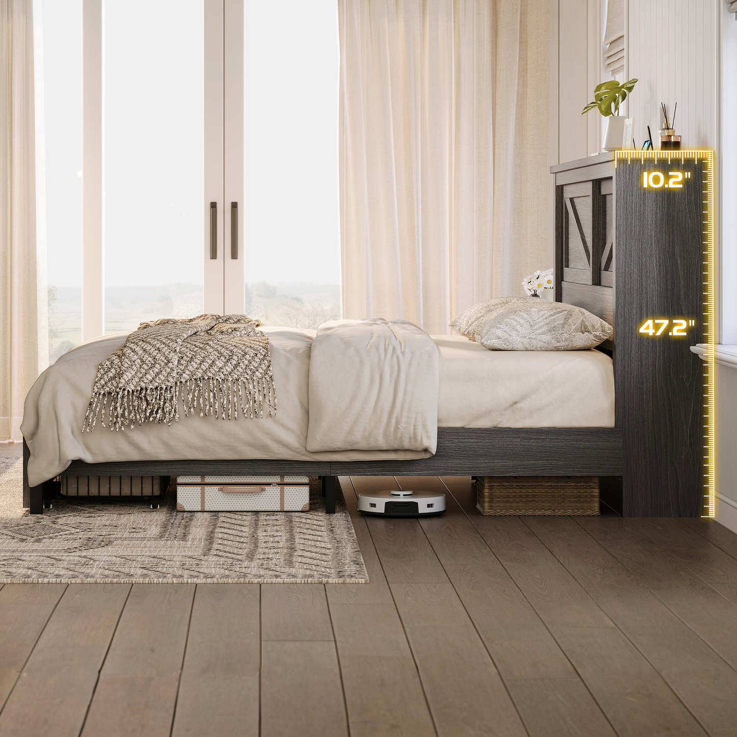 Huxley 47.2"H Storage Bed Frame