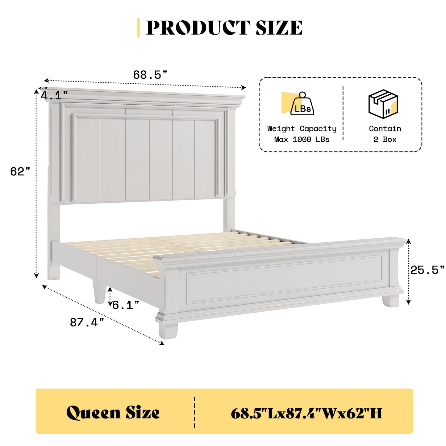 Darcy Solid Wood Bed Frame